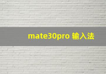 mate30pro 输入法